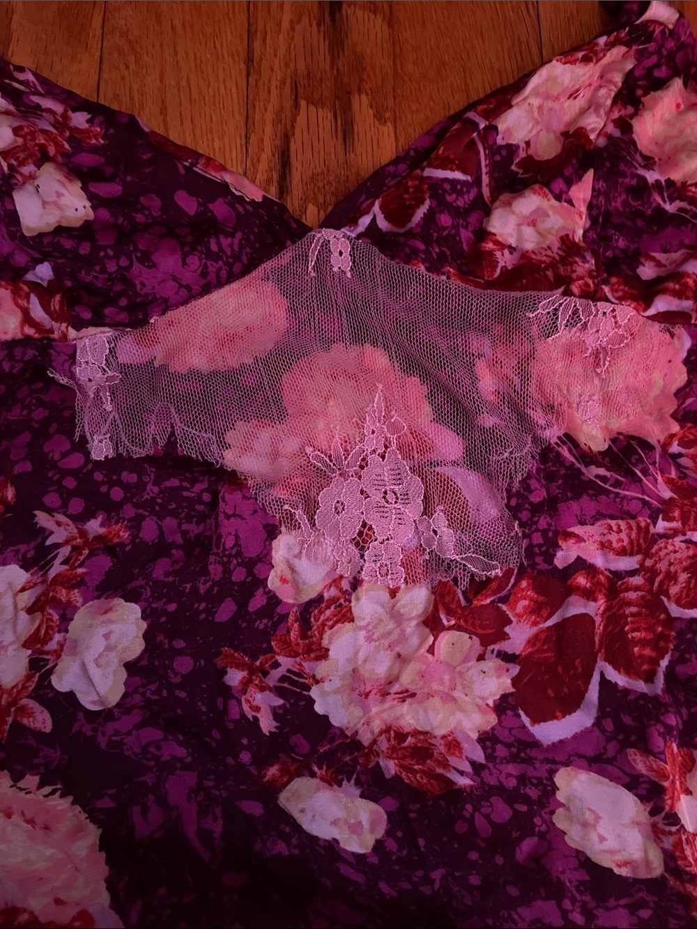 Free People Purple Floral Lace Mini Dress - Picture 2 of 4